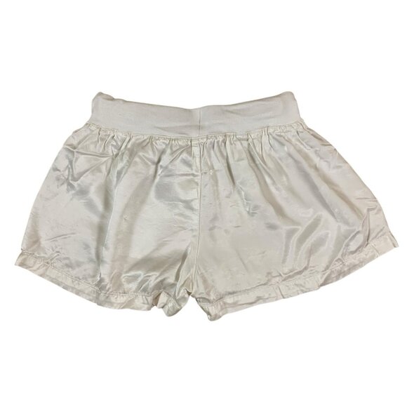 Pj Harlow White Satin Drawstring Shorts Small Womens Lounge Sleepwear - Picture 2 of 4